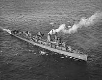 Photo # NH 99259:  USS Thatcher underway in Boston harbor, 28 February 1943