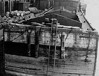 Photo #  NH 99298:  Barge Alsen in port, possibly in the New York City area in November 1917.