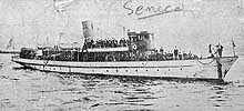 Photo #  NH 99483:  Steam yacht Seneca crowded with people, prior to her World War I era Navy service