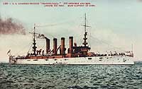 Photo # NH 101229-KN:  USS Pennsylvania in about 1905-1908.  Color-tinted postal card.