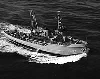 Photo # NH 102801:  USS Kalmia underway, circa 1952