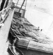 Photo #  NH 103031:  Derrick Barge # 70 alongside another ship, possibly in April 1918