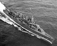 Photo # NH 103695:  USS McKee steaming toward the entrance to Chesapeake Bay, 3 July 1943