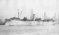 Photo # NH 104946:  USS Tiger arriving in New York Harbor after a voyage from Europe, 1919