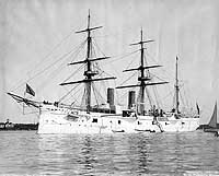 Photo # NH 105557: USS Chicago at anchor, circa 1891.  Photographed by H.C. Peabody.