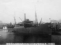 Photo #  NH 107025:  USS Lake Garza at Swansea, Wales in 1919.