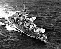 Photo # NH 107179:  USS English underway in the Atlantic, 20 October 1962. Photographed by PHCS J. Stead