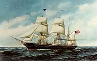 Photo # KN-10867:  USS Kearsarge, painting depicting her as she was in the 1890s