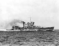 Photo # 19-N-14733:  USS Tuscaloosa steaming at high speed, probably during trials in 1934