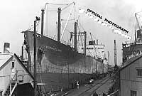 Photo #  19-N-24240:  Freighter Mormaclark undergoing conversion for Navy service, June 1941