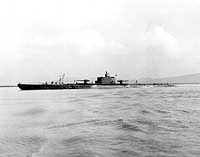 Photo # 19-N-29179:  USS Nautilus off the Mare Island Navy Yard, California, 15 April 1942