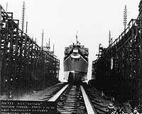Photo # 19-N-47215:  USS Suisun being launched on 14 March 1943