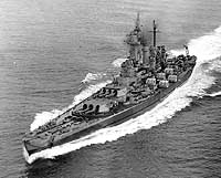 Photo # 19-N-89065:  USS Washington running post-overhaul trials in Puget Sound, Washington, on 10 September 1945.