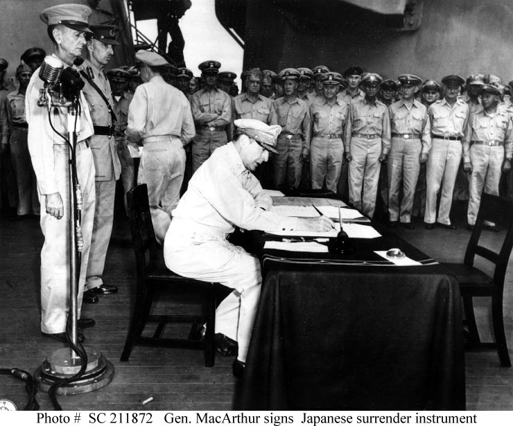 SURRENDER OF JAPAN, 2 September 1945, Signing the Instruments of Surrender