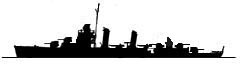 Silhouette of a Benson-class destroyer, as first completed with five five-inch guns and ten torpedo tubes.  USS Madison had this same general appearance.