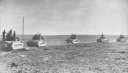 Illustration: British infantry tanks advancing towards Tobruk.