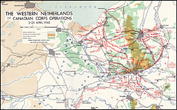 Map 13.--The Western Netherlands, 1st Canadian Corps Operations, 2-25 April 1945