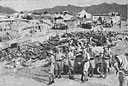 Indian troops on guard over what was left of Fort Toselli