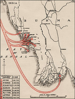 Map: RIN Eight Amphibious Operations in Burma