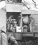 A South African mobile workshop in the field in East Africa.