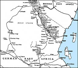 Map 1. East Africa, 1916