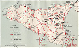 Map: The Invasion of Sicily, 10 July-17 August 1943