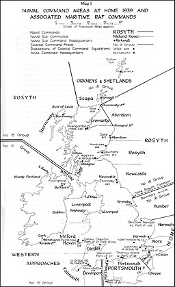 Map 1: Naval Command Areas at Home 1939 and Associated Maritime RAF Commands