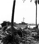 LST BEACHED AT PURUATA, off Cape Torokina, Empress Augusta Bay