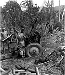 105-MM. HOWITZERS M2A2 BEING FIRED by American forces near Buretoni Mission, 8 November