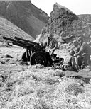 105-MM. HOWITZER M2A1 in position inland from the Holtz Bay beachhead