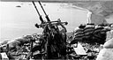 Captured Japanese machine cannon 25-mm. twin mount type 96 in position to guard the harbor
