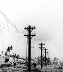 WRECKAGE OF A JAPANESE POWER INSTALLATION found on one of the islands in the Kwajalein Atoll