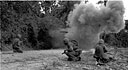 Explosives being used to destroy a dugout