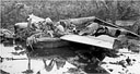 REMAINS OF A LIGHTNING FIGHTER PLANE P-38 which crashed during a landing