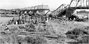 SUPPLY CONVOY CROSSING THE AGNO RIVER over a newly completed ponton bridge near Villasis