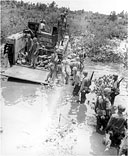 TROOPS DISEMBARKING FROM AN LVT(4) on Mactan Island