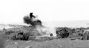 75-MM. GUN MOTOR CARRIAGES M3 FIRING at enemy positions on Iwo Jima
