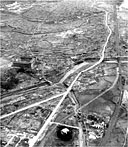 DAMAGE AT NAGASAKI, showing large areas where most of the buildings were leveled