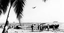 ARMY TROOPS LANDING ON GUADALCANAL to reinforce the marines