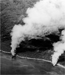 JAPANESE TRANSPORTS AFIRE off the coast of Guadalcanal, 15 November 1942