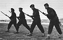 CANADIAN AND U.S. SOLDIERS OF THE FIRST SPECIAL SERVICE FORCE at bayonet practice
