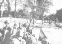 LEAPING FROM LANDING BARGES, U.S. MARINES RUSH FOR COVER AS THEY BEGIN THE AMERICAN INVASION OF EMPRESS AUGUSTA BAY