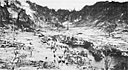 Marine tank-infantry team advancing into the Peleliu ridges during final phase of the operaiton