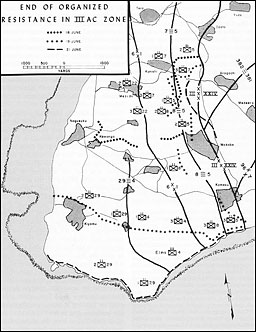 Map 23: End of Organized Resistance in IIIAC Zone