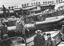 PT's with sides built up to resemble landing barges filled with troops, ready for diversionary operations in the reoccupation of Kiska.