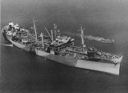 The third and last of the Cimarron-class to receive 5-inch guns and a Mark 37 director was Salamonie (AO-26). Taken on 4 July 1944 as the ship got under way from Portsmouth, the photograph shows her fitted with a Mark 4 fire-control radar mounted atop the Mark 37 director. Also shown are SC (on the topmast) and SA search radars. (Courtesy A. D. Baker III)