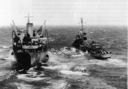 As in the First World War, refueling destroyers at sea was essential for operations conducted across the Atlantic. Here, an unidentified oiler refuels Patterson, one of the prewar destroyers similar to the Craven-class escorts of Operation Torch. (National Archives)