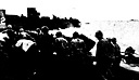 Figure 104.--Corpsmen bringing the wounded from the front lines to evacuation ships on the beach.