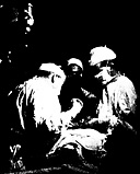 Figure 105.--Surgical care in an abandoned Jap dugout.