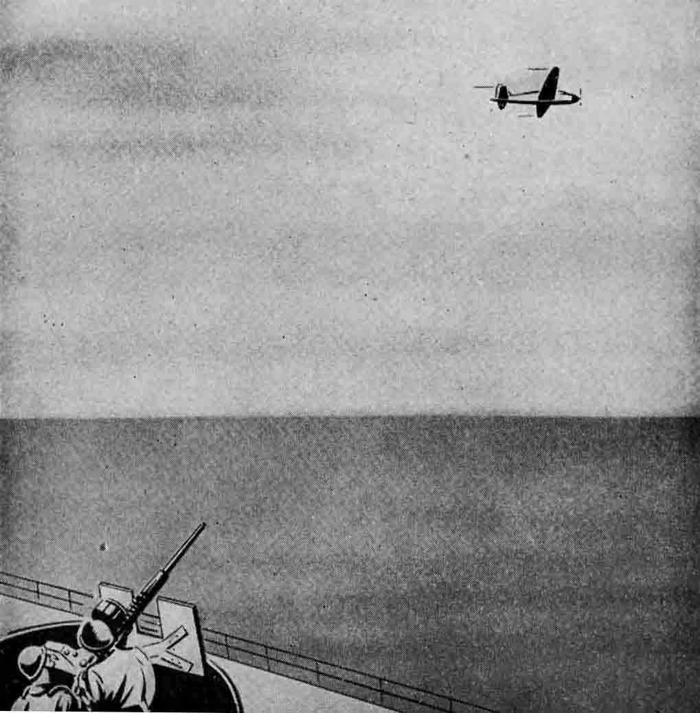 20 mm gun pointing at passing aircraft